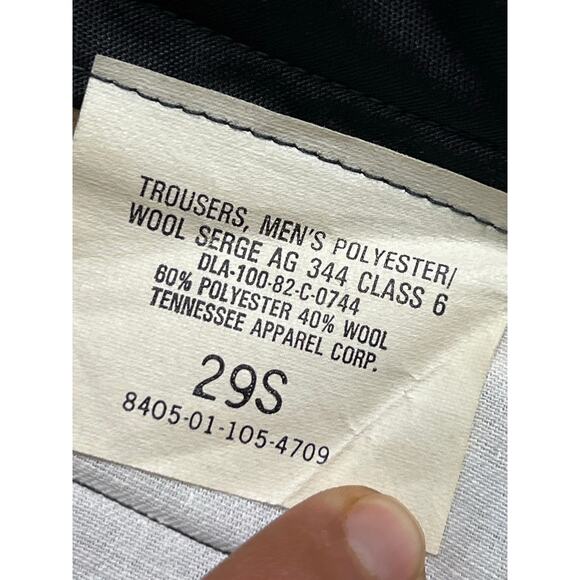 Vintage 1982 U.S. Military Wool Serge Dress Trousers Men’s 29S Scovill Zip 28x24 - Picture 5 of 16